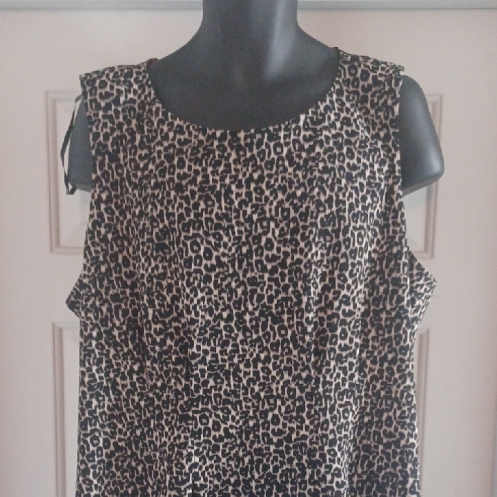 Halston Heritage Black & Brown Midi Dress, 22 - Picture 2 of 10